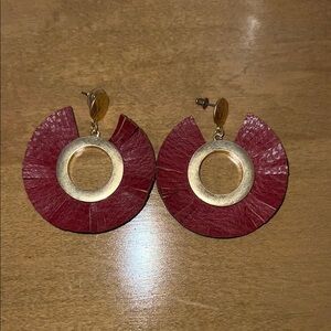 Elegant Red and Gold Earrings